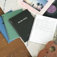 Cuaderno Musical Boba Coreano de 227 x 298 mm, 55 Páginas, A4, Encuadernado con Costura, Tapa Dura, Color Personalizado, Logotipo Personalizado