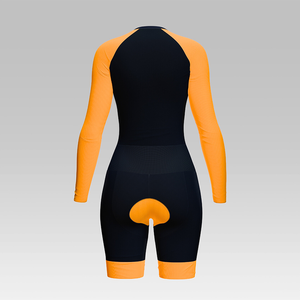 Traje de piel de carreras de triatlón transpirable personalizado para hombres y mujeres ciclismo natación bicicleta correr Trisuit con cremallera en el pecho - Product Image 6