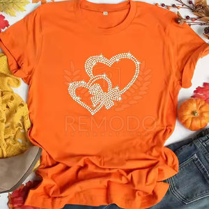 Camiseta de Verano de Manga Corta Personalizada para Mujer, Informal, Transpirable, 100% Algodón - Product Image 3