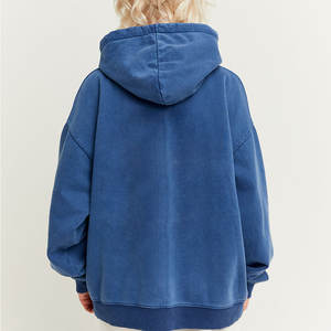 Sudadera con Capucha Larga de Algodón Grueso para Mujer, Estilo Lavado Ácido, Personalizada por el Fabricante - Product Image 4