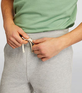 Pantalon de jogging unisexe en polyester double maille gris chiné tendance, respirant, mode hivernale, logo personnalisé, grande taille - Product Image 5