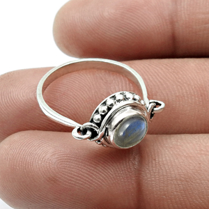 Statement <b>Rings</b> 925 Silver <b>Labradorite</b> <b>Rings</b> 925 Sterling Silver Finger Cute Designer <b>Rings</b> Fashionable Trendy Jewelry for Her - Product Image 2