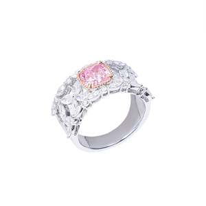 Bague avec diamant rose taille coussin - Collection été - Product Image 3