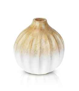 Vase à fleurs décor à la maison beige design en bois de mangue vase à fleurs fait main en bois fabriqué en inde vase à fleurs design bohème - Product Image 1