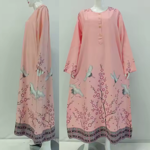 ชุดเดรสเรยอนอาบายาแขนยาวสุภาพเรียบร้อยของผู้หญิงวัสดุเท่เบาทันสมัยเรียบง่ายและมีลวดลายใหม่ล่าสุด - Product Image 5