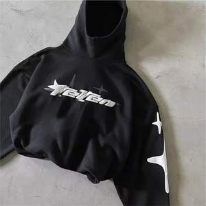 Custom 100% Cotton Pullover Men's Oversized Heavyweight Loose Long Sleeve <b>Hoodie</b> with Puff Print Waterproof and Embroidered - Product Image 3