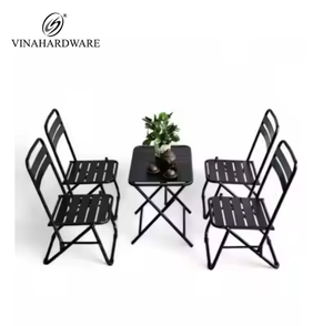 Usine du Vietnam ensemble unique de chaises de table à manger en métal de jardin extérieur moderne et confortable de salon expérience de salle à manger - Product Image 6