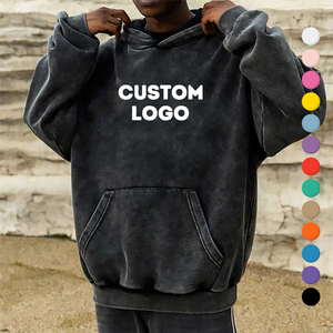 Vintage bordado sudaderas con capucha de lana personalizado al por mayor 100 algodón de alta calidad de lujo Casual Color bloque Sudadera con capucha hombres - Product Image 1