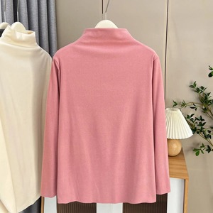 เสื้อสตรีสีพื้นขนาดพลัสไซส์ผ้ากำมะหยี่ให้ความอบอุ่นเสื้อยืดลำลองสำหรับฤดูใบไม้ร่วงและฤดูหนาว100กก. - Product Image 6