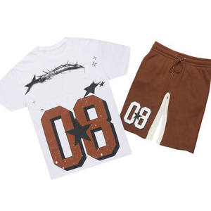 Conjunto de Camiseta y Pantalones Cortos para Hombre, Elegante Traje Deportivo de Dos Piezas para Gimnasio, Entrenamiento, Fitness, Correr, Ejercicio - Product Image 5