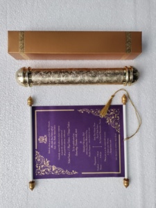 Invitaciones de Pergamino Real en Caja de Madera con Tubos de Pergamino Grabados con Láser para Diseñadores de Invitaciones de Pergamino para Reventa - Product Image 4