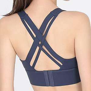 Ensemble de soutien-gorge de sport de yoga sans couture léger et personnalisé avec logo à l'avant vêtements de sport à soutien élevé pour femmes - Product Image 3