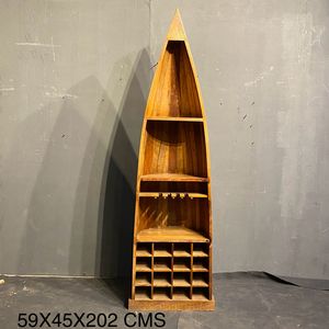 Antique Boat Style Book Rack Industrial and Rustic Folding Book Storage Furniture for Home Office Living Room Bedroom Hotel - Product Image 5