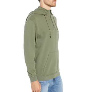 Oversize <b>Men's</b> Hoodies <b>Green</b> Color Oversize Hooded Half Zipper Sports Pullover Sweatshirts for Adults - Product Image 3