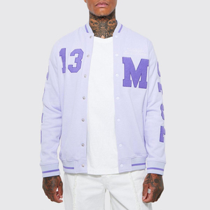 Oem Custom Chenille Patches Embroidered Wool Letterman Varsity Baseball Bomber <b>Jacket</b> for Men - Product Image 1