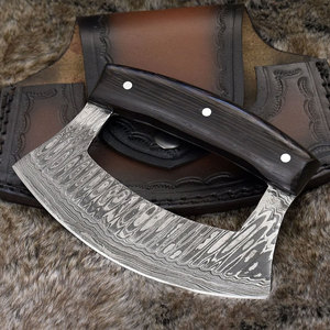Hacha de pizza personalizada al por mayor con Funda de cuero totalmente hecha a medida, el mejor para vender cuchillos Ulu para hombres - Product Image 2