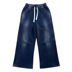 Pantalones Deportivos Holgados de Pierna Ancha para Hombre, Lavados al Ácido, 100% Algodón, con Cordón, Bolsillos Laterales, Casuales, de Secado Rápido - Product Image 4