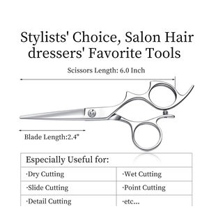 Barber <b>Scissors</b> Hair Cutting Shears With Large Finger Holes Professional Barber Stylist <b>Scissors</b>, Salon Hair Cutting <b>Scissors</b> - Product Image 2