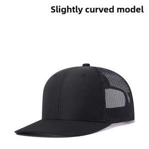 New Style OEM Customised Low MOQ Mens 6 Panel Cotton Embroidered 112 Style Grey Trucker <b>Baseball</b> <b>Caps</b> <b>Black</b> Mesh Hat - Product Image 4