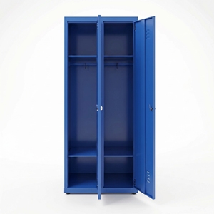 Casier double porte en acier ARSU 2026 avec serrure à clé, ventilé, thermolaqué, démontable, à poser au sol/mur pour écoles et gymnases - Product Image 4