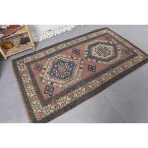 พรมวินเทจ ขนาด 3.9x6.3 ฟุต พรมปูพื้นสีเบจ ลายแอ็บสแตรก ทำจากขนสัตว์แบบตุรกี - Product Image 4