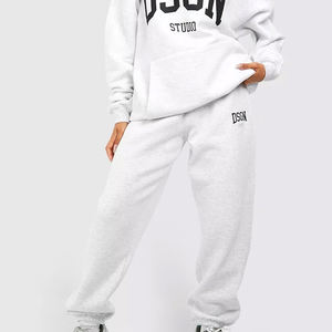Custom <b>Women's</b> Sportswear French Terry Jogger Two-Piece Tracksuit Set Customized <b>Women's</b> <b>Sweatpants</b> and Hoodie Set - Product Image 4