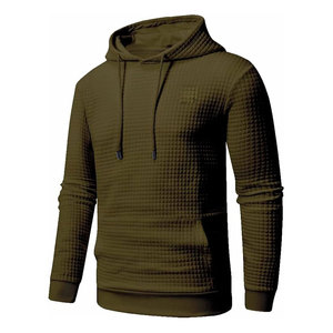 Sudadera con Capucha Unisex de Alta Calidad, 100% Algodón Ecológico, Tejido Waffle Grueso, Estilo Urbano Otoñal, Personalizable para Hombre - Product Image 2