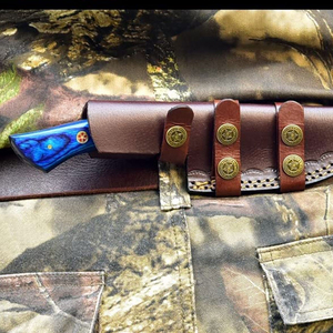 Cuchillo de Supervivencia Táctico Portátil para Exteriores, Cuchillo de Acero de Damasco con Mango de Madera - Product Image 6