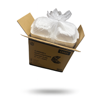 ProTakeOut [6 X 6 X 3 inch] Witte 1-delige 250 Center Slide Lock Scharnierende Afhaallocaties Duurzame Ecologische 20/7 TI/HI