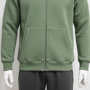 Sudadera con capucha y cremallera bordada en 3D personalizada por el fabricante, estilo urbano, de gran tamaño y peso pesado - Product Image 5