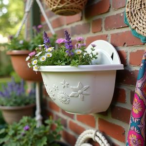 <b>Well</b>-Designed Half Round Wall Mounted Flower Pot Economical Home Decor Accessory - Product Image 2