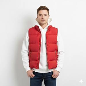 Chaleco de hombre personalizado con logotipo, de alta calidad, tipo chaleco acolchado, sin mangas, grueso y cálido, estilo burbuja. - Product Image 4