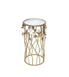 โต๊ะกาแฟอลูมิเนียมที่ทันสมัยพร้อมการแกะสลักดอกไม้ธรรมชาติและกระจกเรียบเหมาะสำหรับการตกแต่งเลานจ์ - Product Image 4