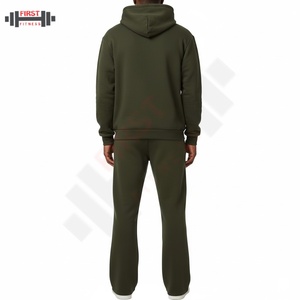 Survêtement pour homme en molleton de coton et polyester, poids lourd, confortable, 500 g/m², avec des patchs brodés délavés au soleil - Product Image 2
