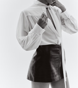 Blusa con lazo de vagina de alta calidad con manga larga Top elegante para mujer para oficina informal y ropa semiformal - Product Image 2