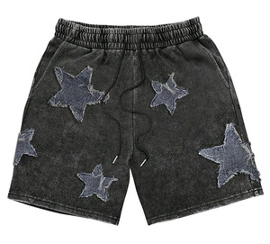 ชุดเซ็ตเสื้อยืดและกางเกงขาสั้น 2 ชิ้น ผ้าฝ้าย 100% คุณภาพสูงจากโรงงาน (OEM)  ย้อมสีแบบ Acid Wash  ปักลาย  เป็นมิตรต่อสิ่งแวดล้อม  ชุดลำลองสำหรับออกกำลังกายและเล่นกีฬา  สำหรับผู้ชาย - Product Image 5