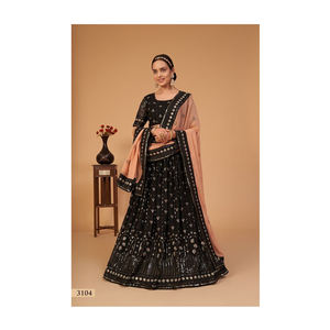 ชุดผ้า Georgette lehenga choli สวยงามงานแต่งงานหรูหราคุณภาพระดับพรีเมี่ยมดีไซน์ที่ไม่เหมือนใคร - Product Image 1