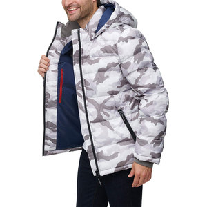 Men's Slim Fit Winter Puffer <b>Jacket</b> with Stand Collar Custom Color <b>Canvas</b> High Street Style Casual Coated Processing - Product Image 6