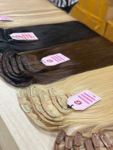 Cuticule alignée Cheveux humains vietnamiens 100% Remy Halo Clip-in Extension de cheveux Double dessiné de haute qualité - Product Image 3