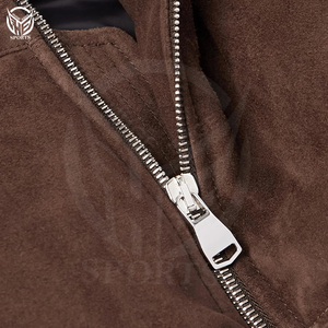 เสื้อกั๊กขนเป็ดหนัง100% สำหรับผู้ชายสไตล์ซาฟารีกันลมเป็นมิตรต่อสิ่งแวดล้อม - Product Image 5