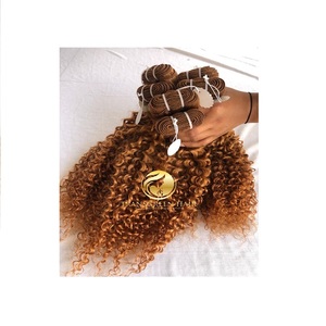 Meilleure qualité nouveau paquet de cheveux colorés couleur bouclée crépue #30 cuticule brésilienne crue alignée temple indien Remy directement de l'Inde - Product Image 1