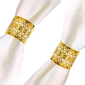 Rond de serviette de luxe et de qualité supérieure en papier d'aluminium découpé au Laser avec rond de serviette en or pour les fêtes de mariage décor de dîner votre Table - Product Image 2