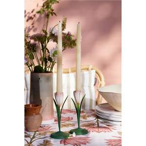 Candelabro de Pilar de Narciso con Flores Esmaltadas de Lujo - Portavelas Floral de Estilo Campestre Francés para Decoración de Mesa de Primavera - Product Image 3