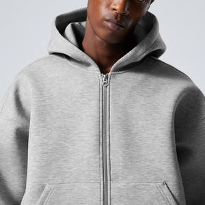 Sweat-shirts à capuche unisexes en gros tendance, à fermeture éclair, en molleton surdimensionné, délavé à l'acide, vêtements décontractés à la mode - Product Image 5