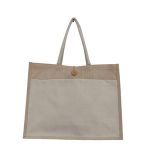 Logo personnalisé de haute qualité Jute sac de plage sac en toile de coton article personnalisé Style motif lettre Promotion UK - Product Image 2