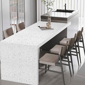Encimera de losa de cuarzo artificial blanca de cristal de diseño moderno de alta calidad OEM HIC garantía de más de 5 años para tocador de hotel - Product Image 1