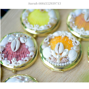 Encanto costero: Espejo de mano de concha marina tallado a mano, un tocador esencial único hecho en Vietnam. - Product Image 6