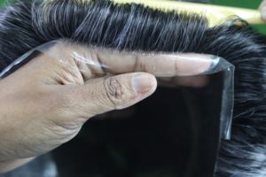 Perruque Capillaire à Prothèse Capillaire en PU Souple pour Homme BMW, Modèle de Perruque Mono en Mèches, Style Droit, Remy, USA, AUSTRALIE - Product Image 3