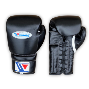 Gants de boxe de compétition en cuir véritable avec mousse haute densité, absorption des chocs, évacuation de l'humidité, fermeture à lacets, pour adultes, export - Product Image 1