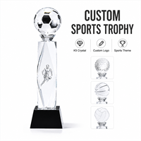Trophée en cristal de haute qualité personnalisé pour le basketball, le football et les sports, pour les souvenirs en cristal